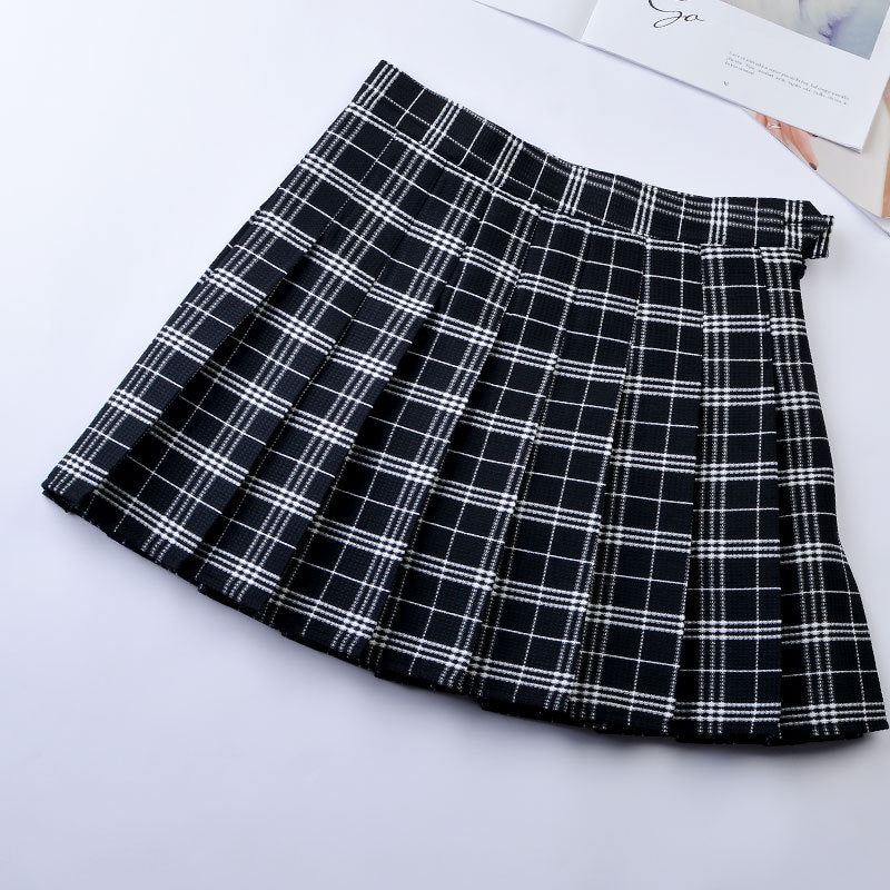 Plaid Short Skirt Slimming Women's Skirt Plaid Short Skirt Slimming Women's Skirt